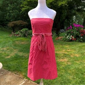 Pink J.Crew Strapless Above the Knee Dress